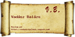 Vadász Balázs névjegykártya